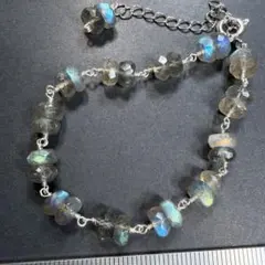 綺麗なラブラドライトのブレスレットv69