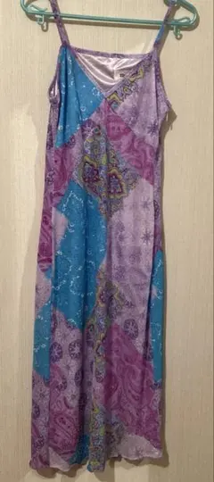 ロングドレスキャミワンピース　パープル系