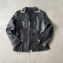 vintage ラムレザー　ジャケット　本革　短丈　高級感　グランジ　アメカジ