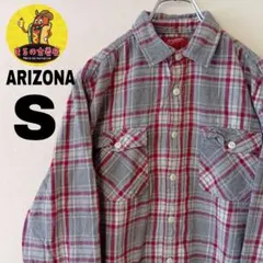 USA古着 ARIZONA　ネルシャツS　グレーレッド　チェックのサムネイル