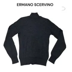 【希少美品】エルマンノシェルヴィーノ　リノウール　チャコール　ハイネックニット