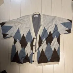 MONO-MART ダイヤモンドパターン カーディガン Lサイズ
