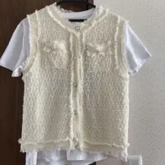 ROPÉ PICNIC アイボリー ニットベスト 38T