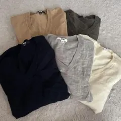 UNIQLO Vネックニット Sサイズ　薄手セーター　5枚セット