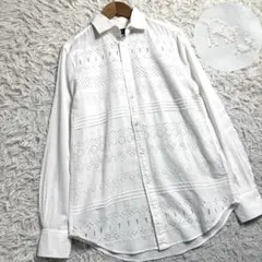 POLO RALPH LAUREN アイレット刺繍 レースシャツ 白 S相当のサムネイル