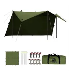GOGlamping タープ テント ポリコットン378*288cm ポール付 - メルカリ