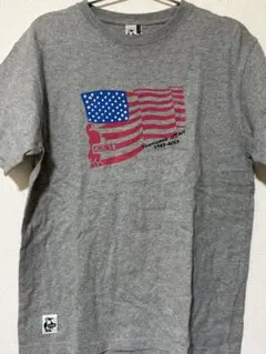 CHUMS チャムス 30周年記念 星条旗柄 半袖Tシャツ グレー　M