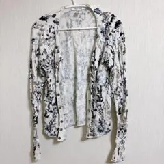 美品✨花柄 長袖カーディガン【S】