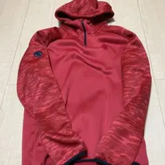 デサント　ハーフジップ　パーカー　Lサイズ　美品 赤いフード付きパーカー