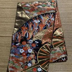 豪華刺繍華やかな花柄 袋帯　絹