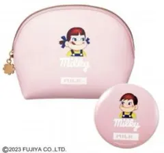 ミルクフェド×不二家　ペコちゃん・ポコちゃん コスメ・メイクポーチ＆ミラーのサムネイル
