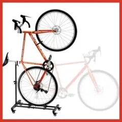 自転車スタンド 縦横置き両用 ロードバイク スタンド キャスター付　高さ調節可能のサムネイル