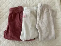 韓国子供服 パンツ 長ズボン ボトムス 冬 3枚セット 90