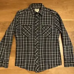 【美品】WOOLRICH ネイビーチェック柄 ネルシャツ 長袖Ｌ