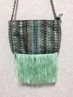 フリンジショルダーバッグ　リリーブラウン