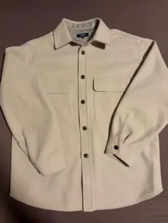 【古着】BEAMS heart ベージュ フリース風 シャツジャケット Lサイズ