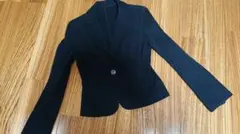 93.ストロベリーフィールズ　1つボタンジャケット　黒ストライプ織