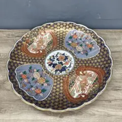 Eclectique kaikai ☆脚付輪花皿☆豪華☆金襴 - メルカリ