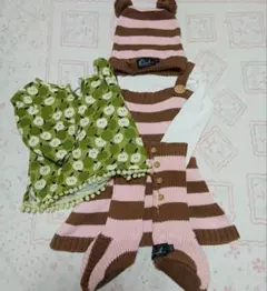 80cm インポート ワンピース 帽子 靴下 チュニック 女の子 セット