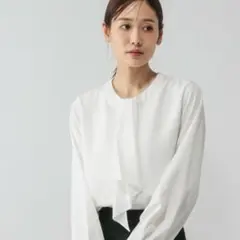 GLOBAL WORK ⭐️ ボウタイ　ブラウス　プルオーバー　白　XL 長袖のサムネイル