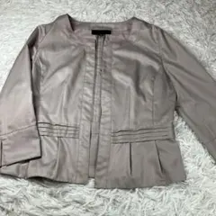UNTITLED ノーカラージャケット　ペプラム　フリル　2 （M、9号）　薄手