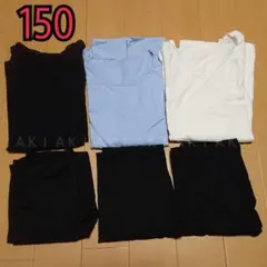 ユニクロ　ウォームコットンストレッチUネックT　ヒートテックタイツ　150