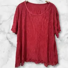 ⭐️1点もの⭐️【L】 半袖 トップス ブラウス レディース きれいめ