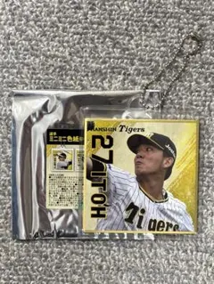 阪神タイガース　伊藤将司　ミニ色紙キーホルダー