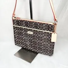 coach コーチ　ショルダーバッグ　PVC レザー ブラウン 茶