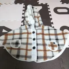 匿名配送！美品！チェック柄 フード付き ポンチョ