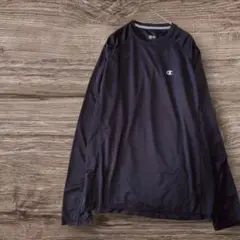 Champion 黒 長袖メッシュアンダーシャツ L