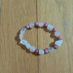 天然石ローズクォーツ アメジスト ビーズブレスレット
