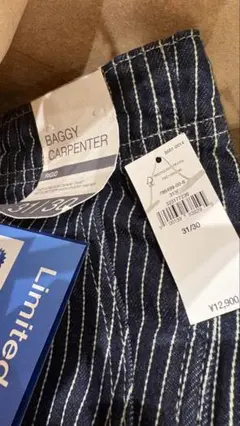 新品未使用　GAP バギーカーペンターデニム　31/30