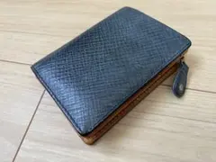 Creed（クリード）二つ折り財布 本革 ネイビー×ブラウンのサムネイル