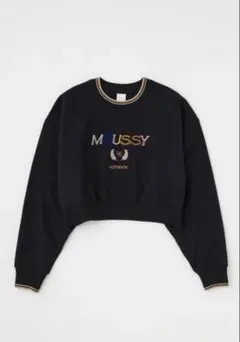 MOUSSY スウェット ブラック 刺繍 ロゴ　黒　authentic