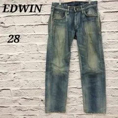 エドウィン 【28】 503 ストレートデニムパンツ ダメージ ブルー