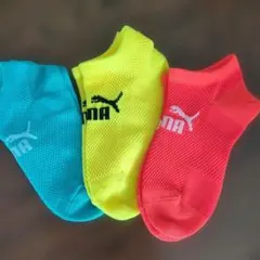 PUMA キッズ メッシュスニーカーソックス 3足セット