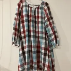 niko and… ワンピース チェック　フリー　日本製　オーガニックコットン