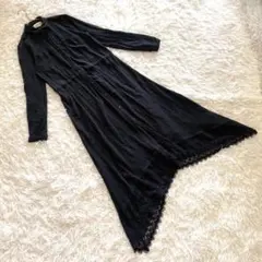 デニムアンドサプライ ラルフローレン【S】裾レース シャツワンピース/シボ加工