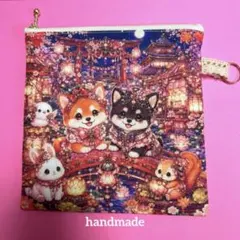 ハンドメイド・ポーチ・柴犬・しばけん・パネル生地・犬・いぬ - メルカリ