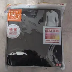 UNIQLO 極暖ヒートテック VネックTシャツ（九分袖） XL ブラック