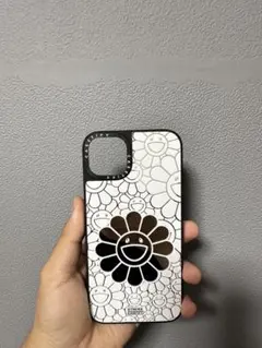 iPhone15plus用ケース 星柄 フラワーパターン