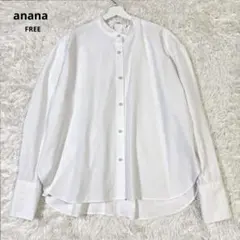 anana フロントパールボタン　バックタック　長袖ブラウス　白　フリーサイズのサムネイル