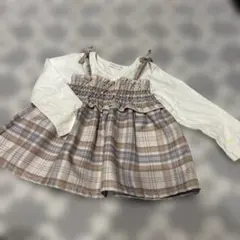 Happywalk チェック柄長袖カットソー 100