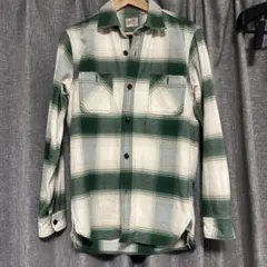 houston 長袖シャツ グリーン・ホワイトチェック