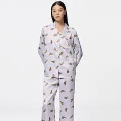 GU サテンパジャマ 猫