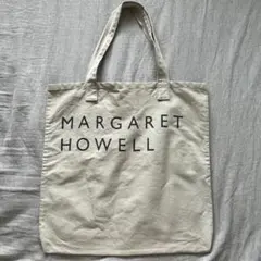 MARGARET HOWELL ロゴ トートバッグ キャンバス グレージュ　A4のサムネイル