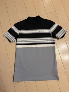 BRIEFING ストライプ ハイネックシャツ