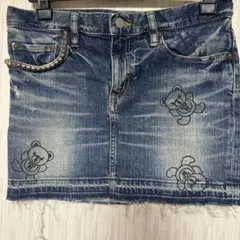 HYSTERIC GLAMOUR デニムミニスカート ベア刺繍のサムネイル