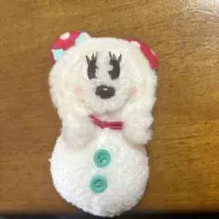 ミニー クリスマス 雪だるま ぬいぐるみバッジ